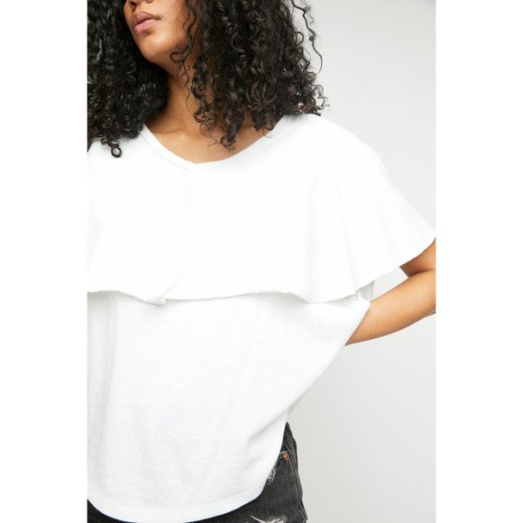 NWT Free People Girl Talk Tee / Optic White - Picture 4 of 6